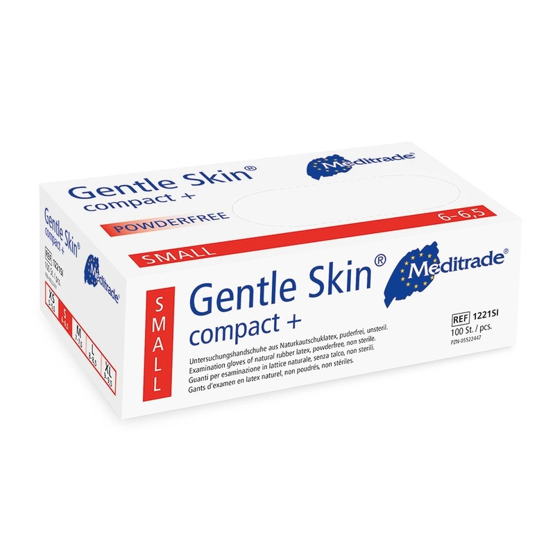 MEDITRADE GENTLE SKIN COMPACT + LATEX GLOVES POWDER FREE SMALL (100/BOX)