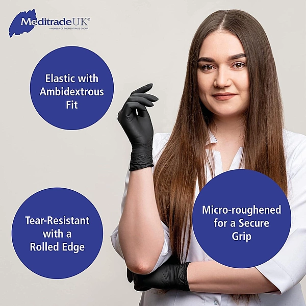 MEDITRADE GENTLE SKIN COMPACT + LATEX GLOVES POWDER FREE LARGE (100/BOX)