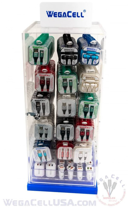 PHONE CHARGER DISPLAY ASSORTED(WOOD)| 150 CT