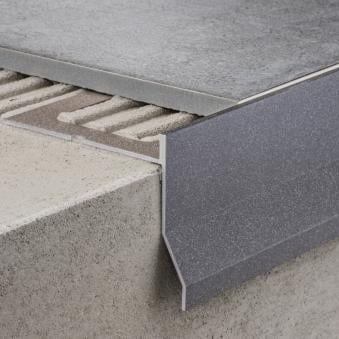 Profil terasa picurator PROFILPAS, 87715 CPCV/75/10 COLOUR-COATED ALUMINIUM ASH GREY RAL7038 EMBOSSED