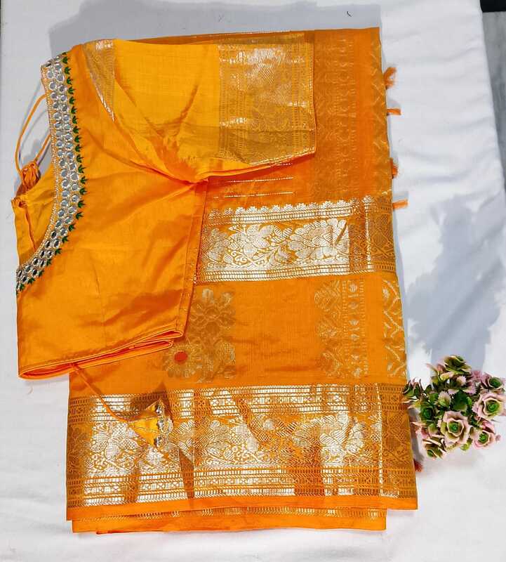 J246: Ready To Ship Beautiful Pure Handloom Mangalagiri Kuppadam Saree With Stitched Embroidery Work Blouse J246: Ready To Ship Beautiful Pure Handloom Mangalagiri Kuppadam Saree With Stitched Embroidery Work Blouse