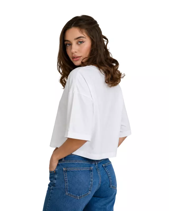 Oversized Cropped Basic T-Shirt