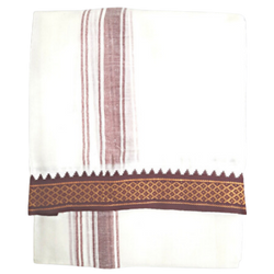 Traditional White Colour Dhothi 2mtr for Pooja/Hawan/regular wear