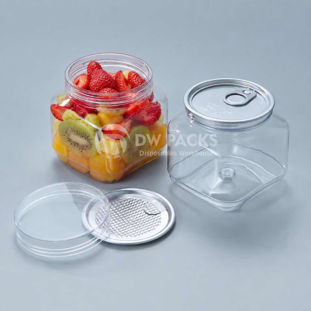 560ML PET FOOD CANS / JARS WITH ALUMINUM & PLASTIC LIDS