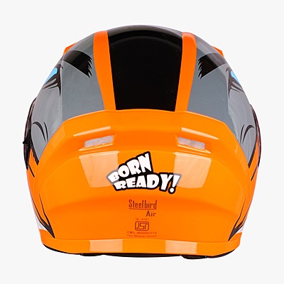 STEELBIRD SBA-21 ISS BORN READY GLOSSY FLUO ORANGE C/V (M)