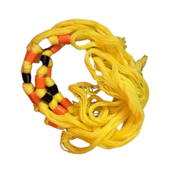 Red and Black Beads with Yellow thread for wrist wearing