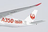 Japan Airlines (JAL) A350-1000 with red A350-1000 titles
