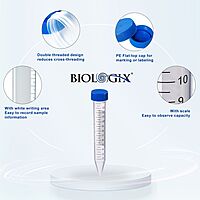 15ml Centrifuge Tube, Flat-top Cap, PP Tube, Sterile, DNase & RNase free, Conical Bottom, Rack Pack