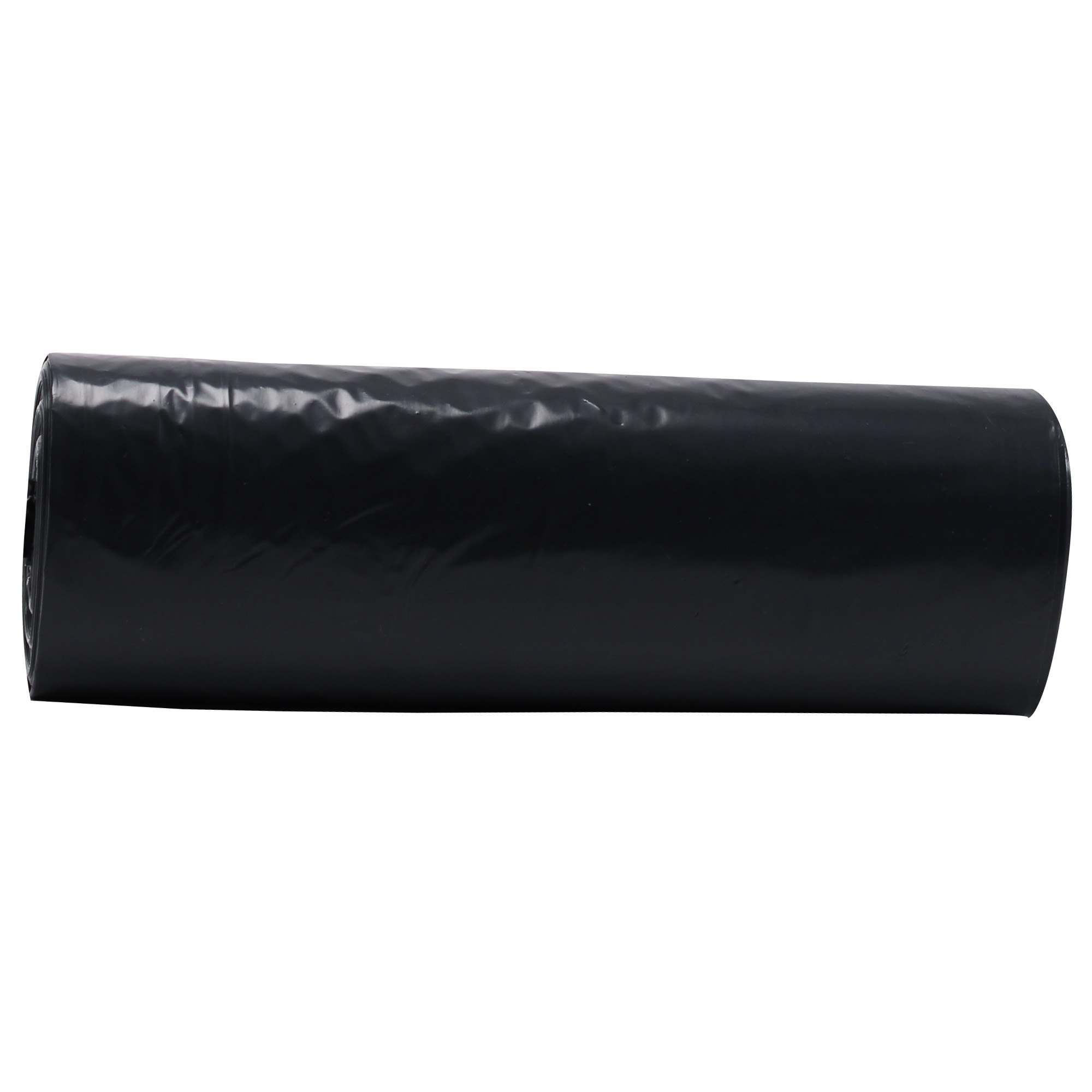 Strongman 38x58 33 micron Black 60 gallons LLD Repro Liner Perforated Rolls 10 / 10 cs