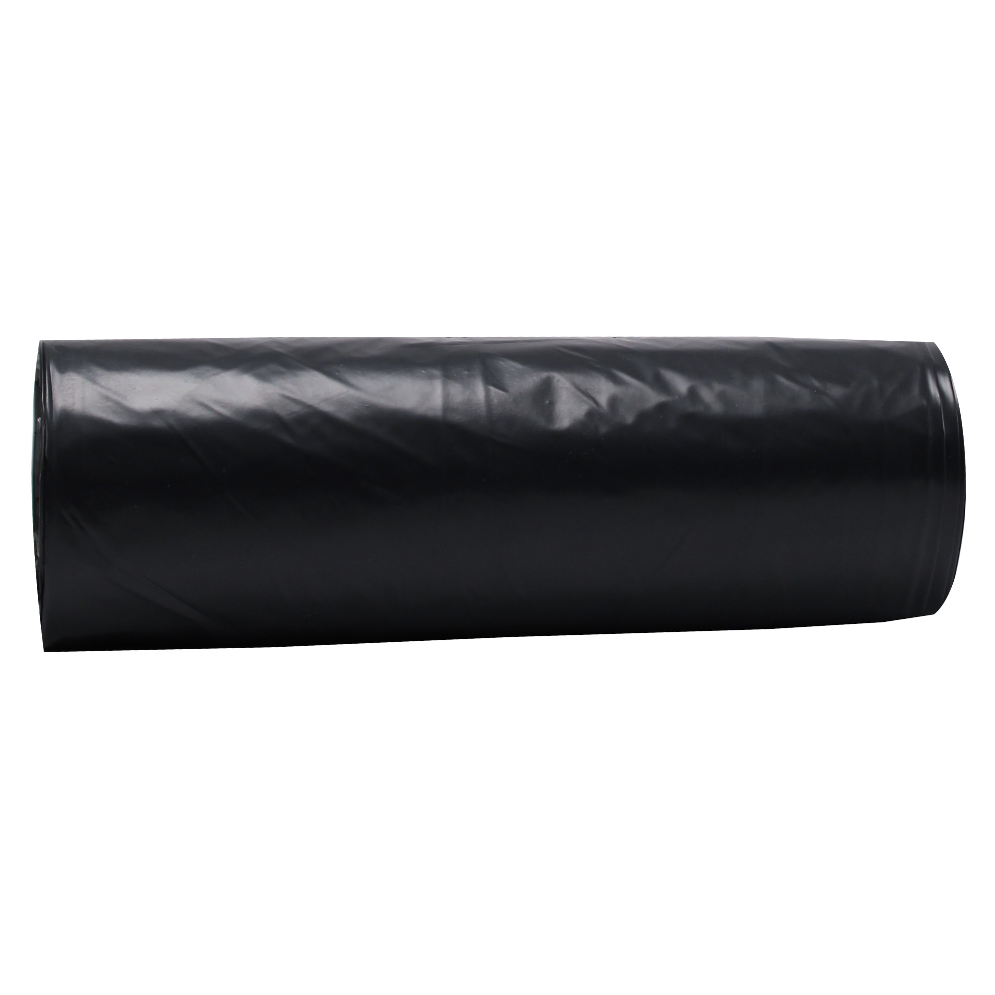 Strongman 38x58 41 micron Black 60 gallons LLD Repro Liner Perforated Rolls 10 / 10 cs