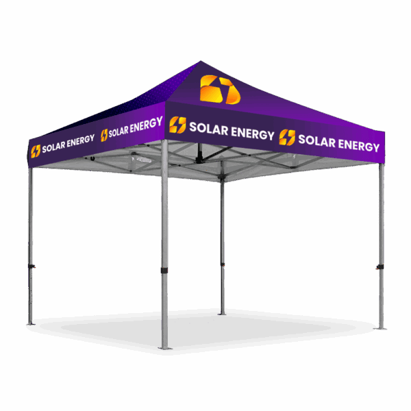 Gazebo 3 x 3m, UV Print, Hexagon Steel