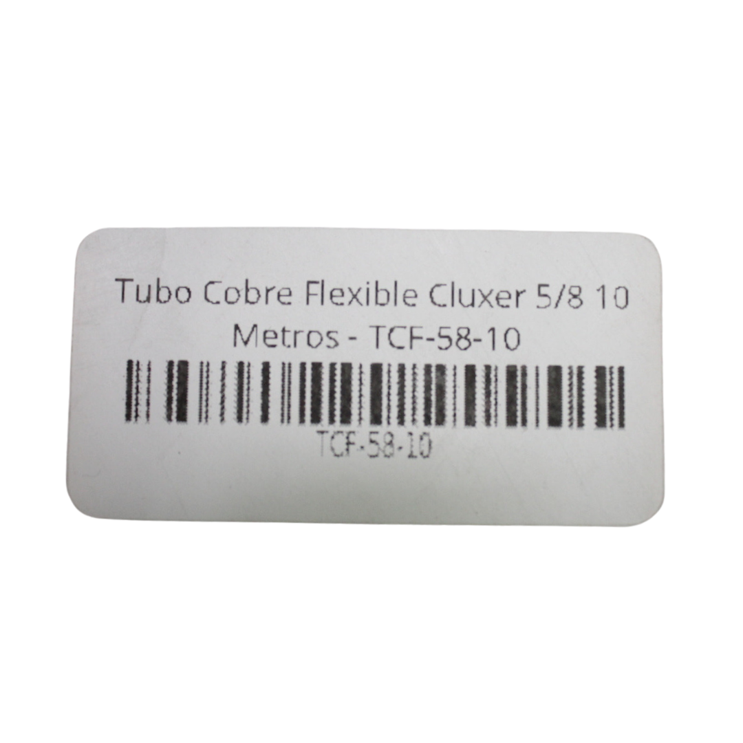 Tubo Cobre Flexible Cluxer 5/8 10 Metros - TCF-58-10