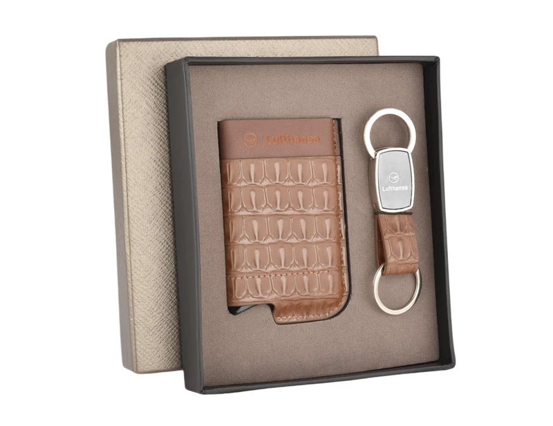 LUFTHANSA CARD HOLDER & KEYCHAIN SET