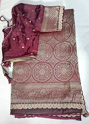 J321: Ready To Ship Beautiful Banarasi Kadhi Georgette Saree With Stitched Blouse