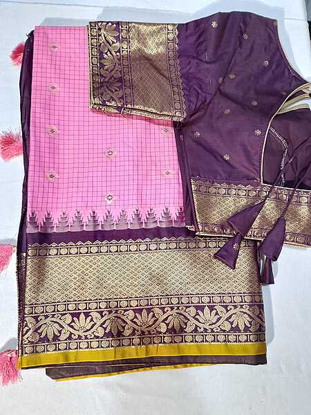 J367: Ready To Ship Beautiful Semi Gadwal Saree With Stitched Blouse J367: Ready To Ship Beautiful Semi Gadwal Saree With Stitched Blouse