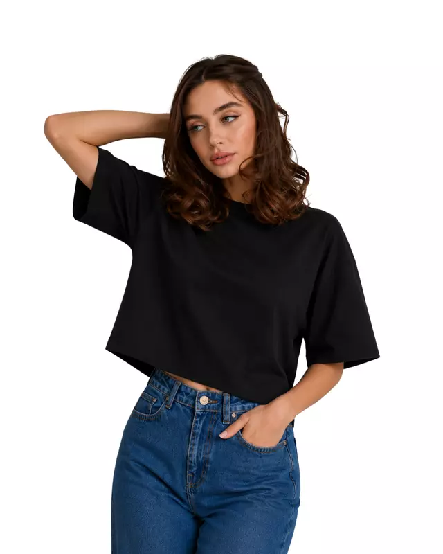Oversized Cropped Basic T-Shirt