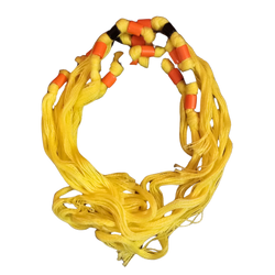 Red and Black Beads with Yellow thread for wrist wearing