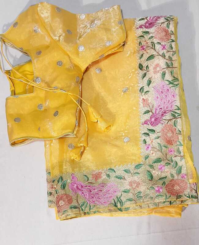D81: Ready To Ship Beautiful Pure Tissue Silk Saree With Stitched Blouse D81: Ready To Ship Beautiful Pure Tissue Silk Saree With Stitched Blouse