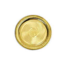 Brass Plate Round Design for Regular Pooja/Hawan Small Size