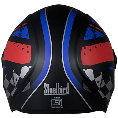 STEELBIRD SB-50 ADONIS MAJESTIC MAT BLACK+RED C/V (L)