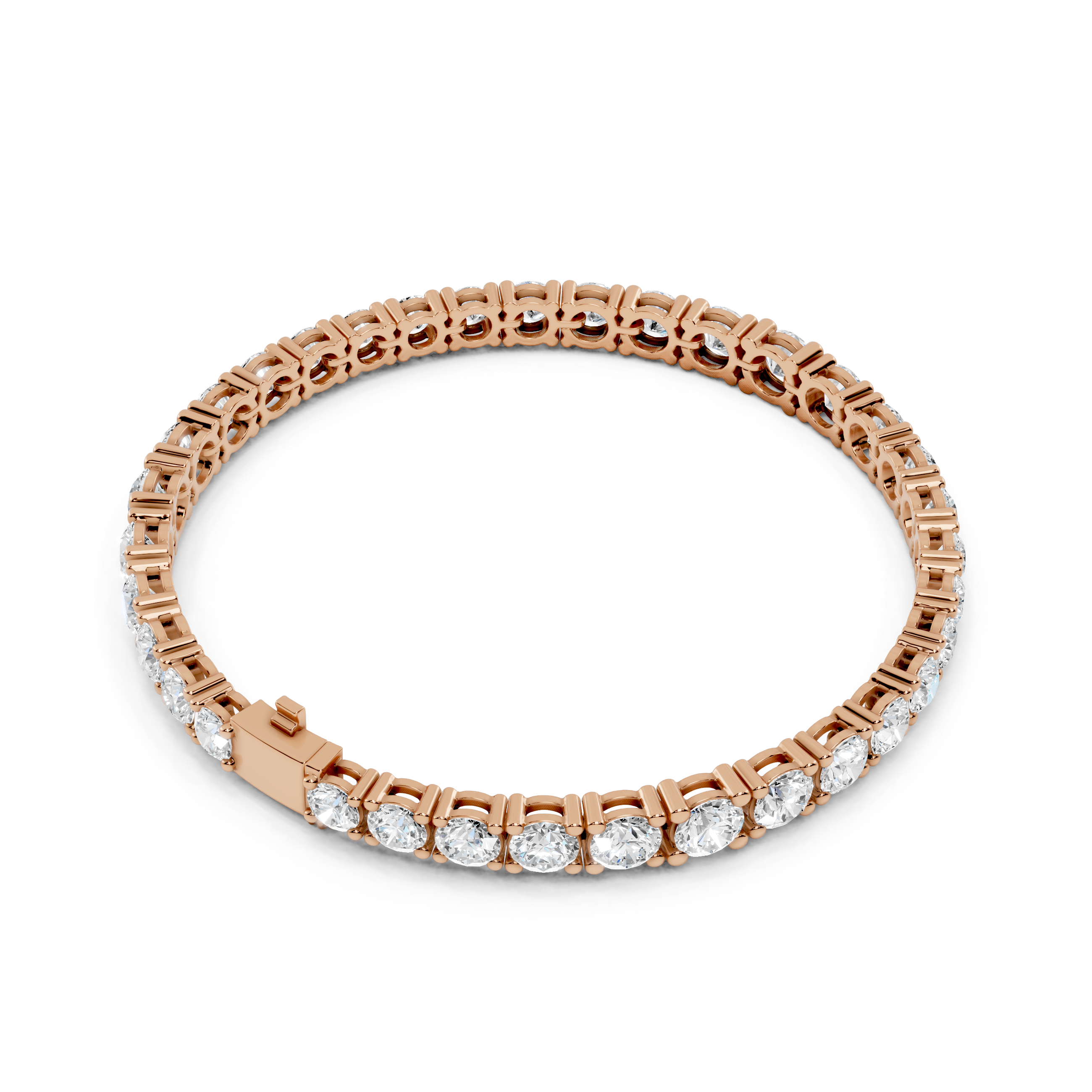 Graduating round diamond tennis bracelet