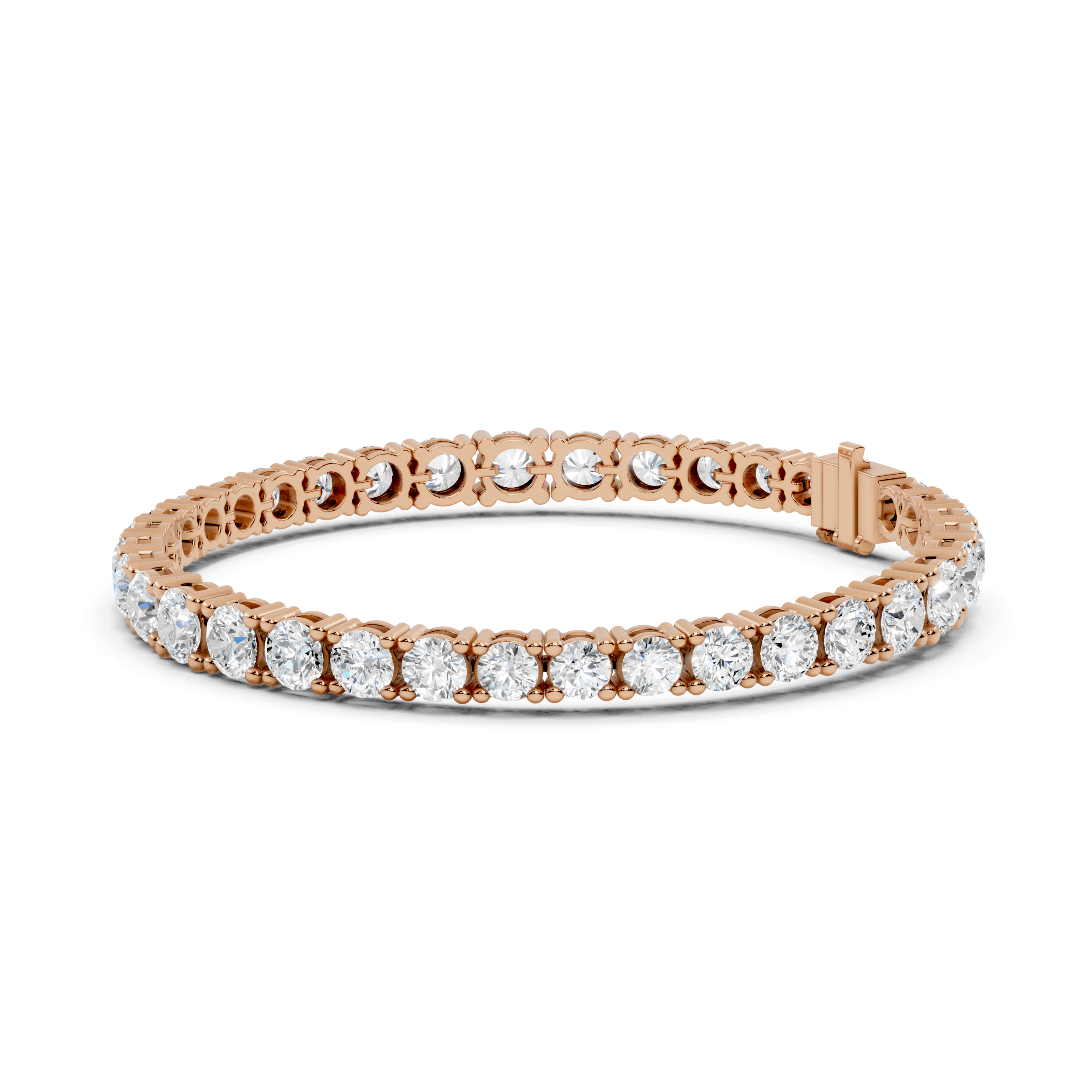 Graduating round diamond tennis bracelet