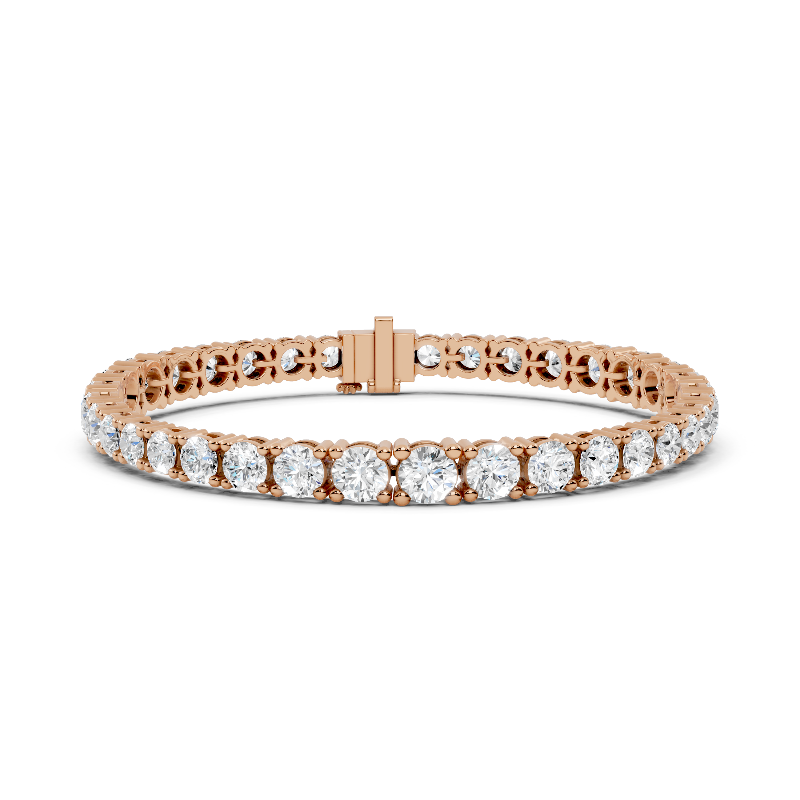 Graduating round diamond tennis bracelet