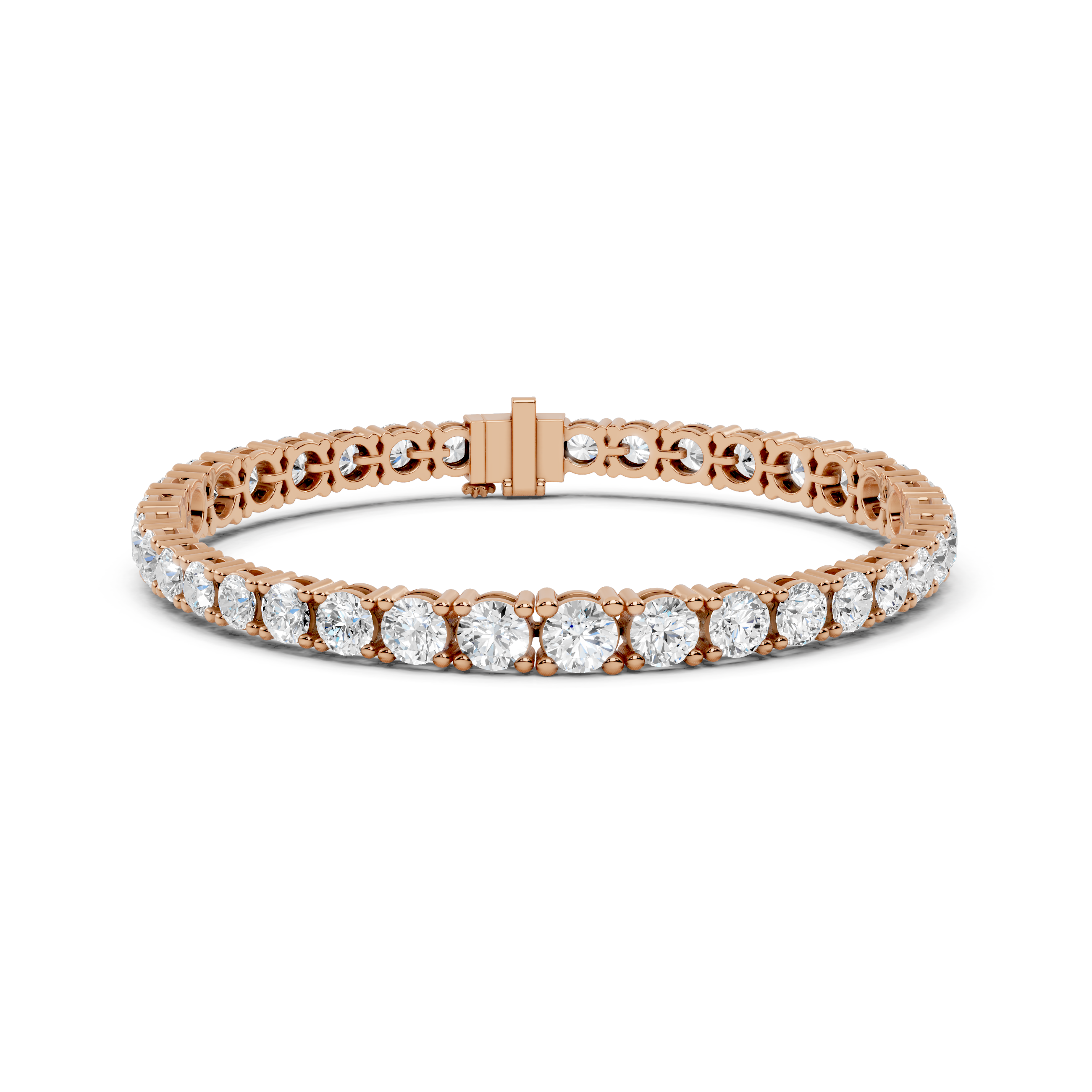 Graduating round diamond tennis bracelet