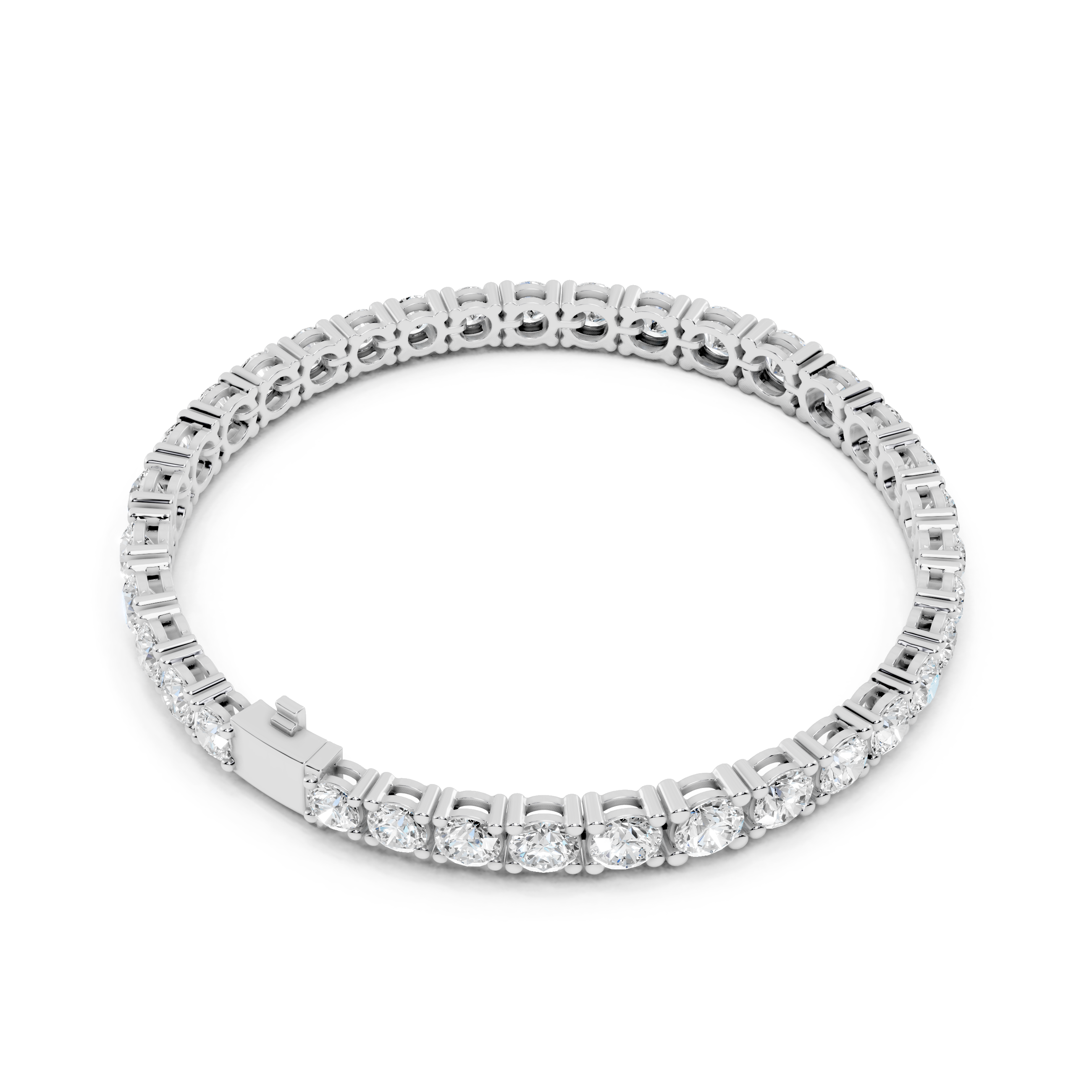 Graduating round diamond tennis bracelet