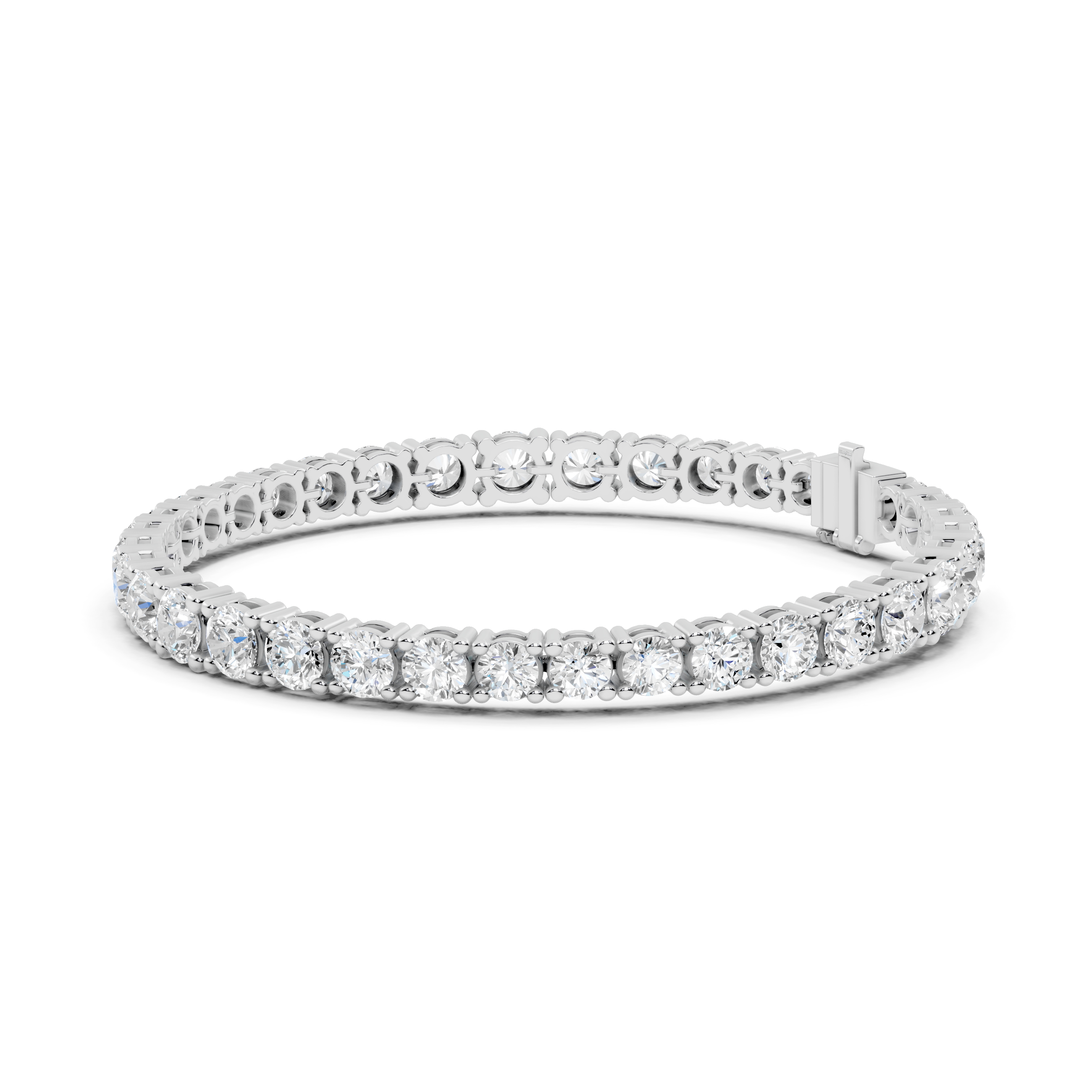 Graduating round diamond tennis bracelet