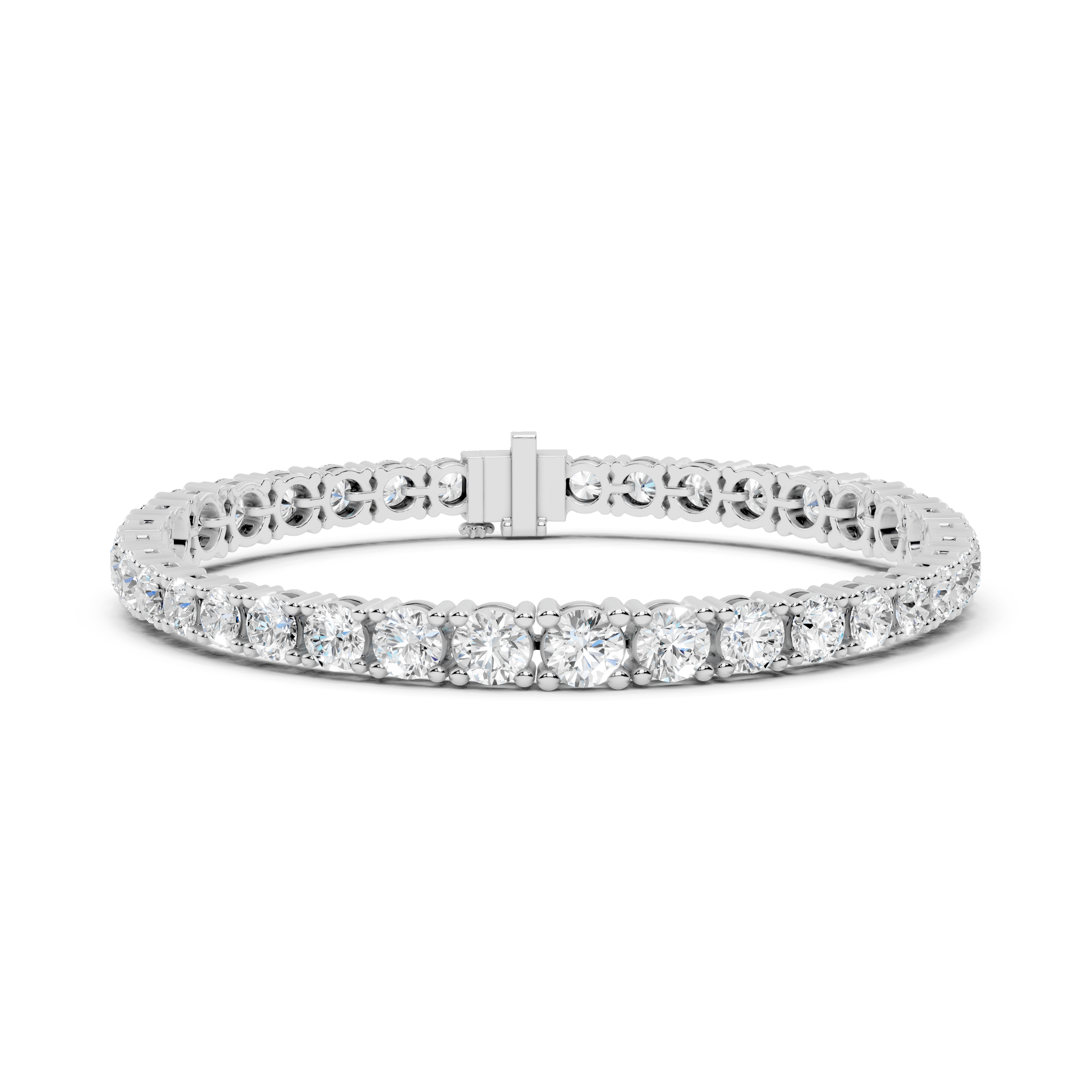 Graduating round diamond tennis bracelet