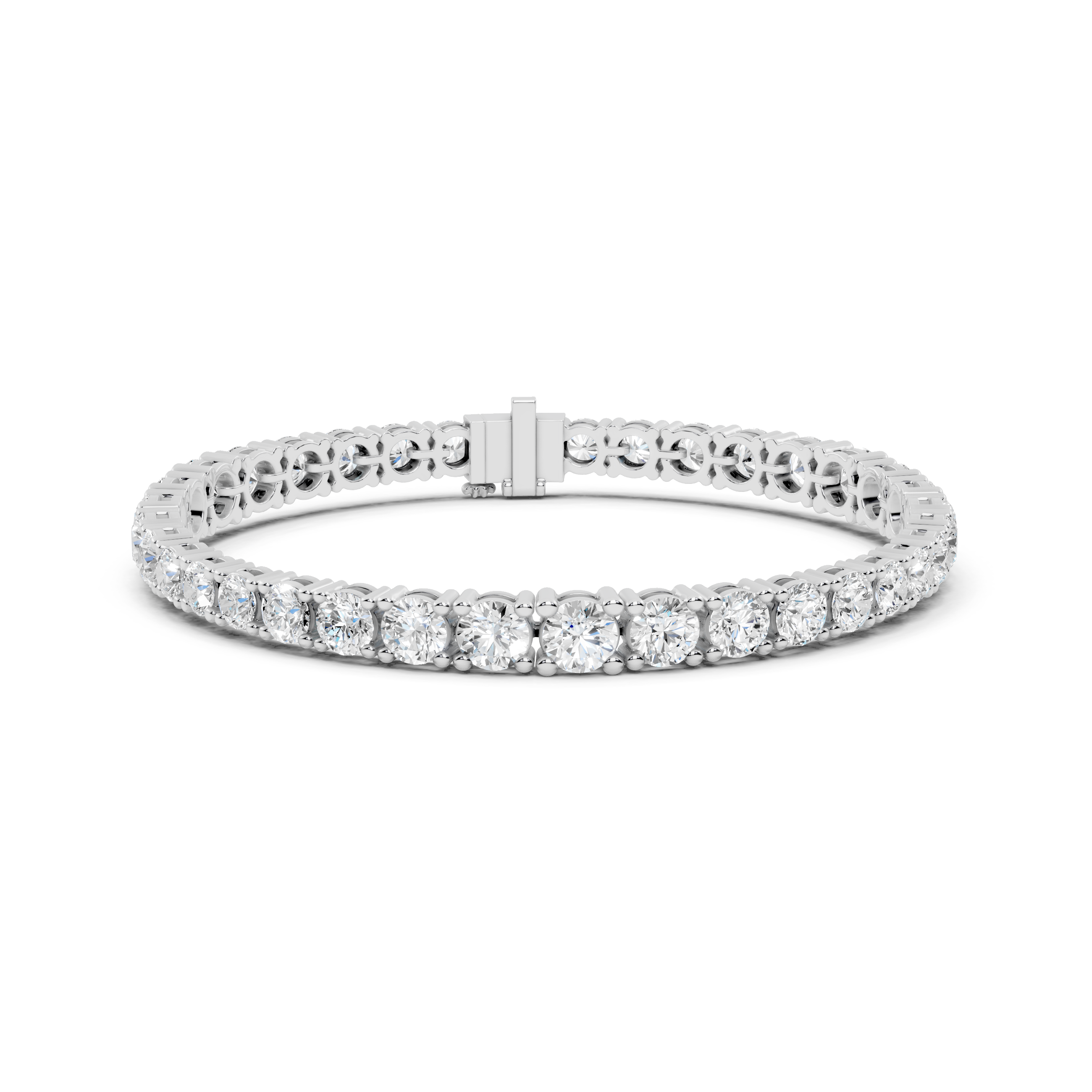 Graduating round diamond tennis bracelet