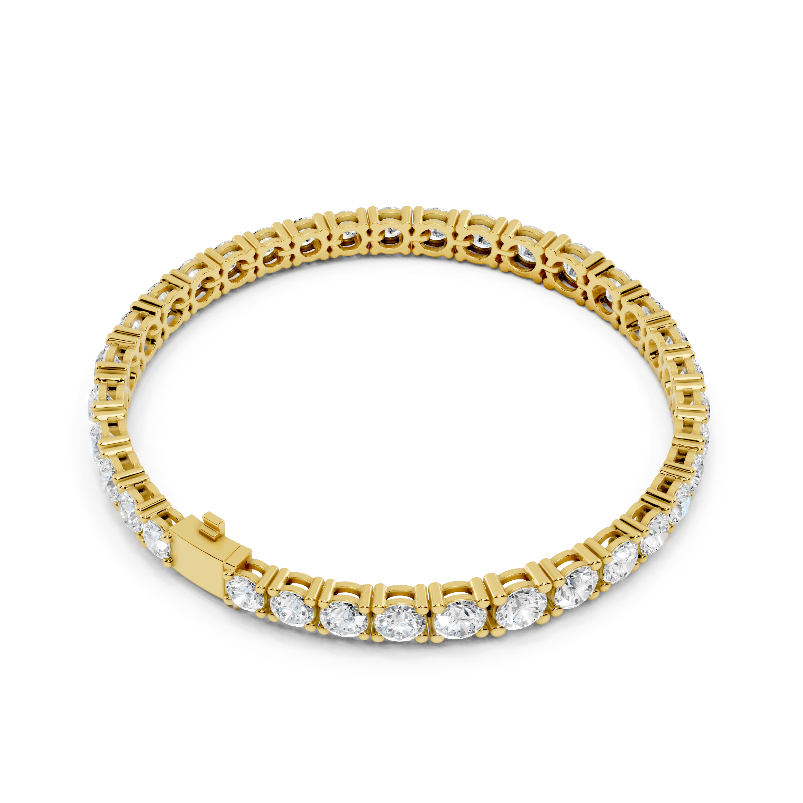 Graduating round diamond tennis bracelet