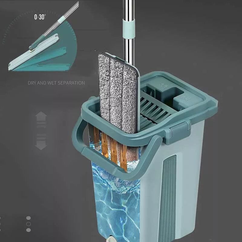 HANDS FREE WASH AND DRY MOP WITH MOPPING BUCKET AND EXTRA MOP