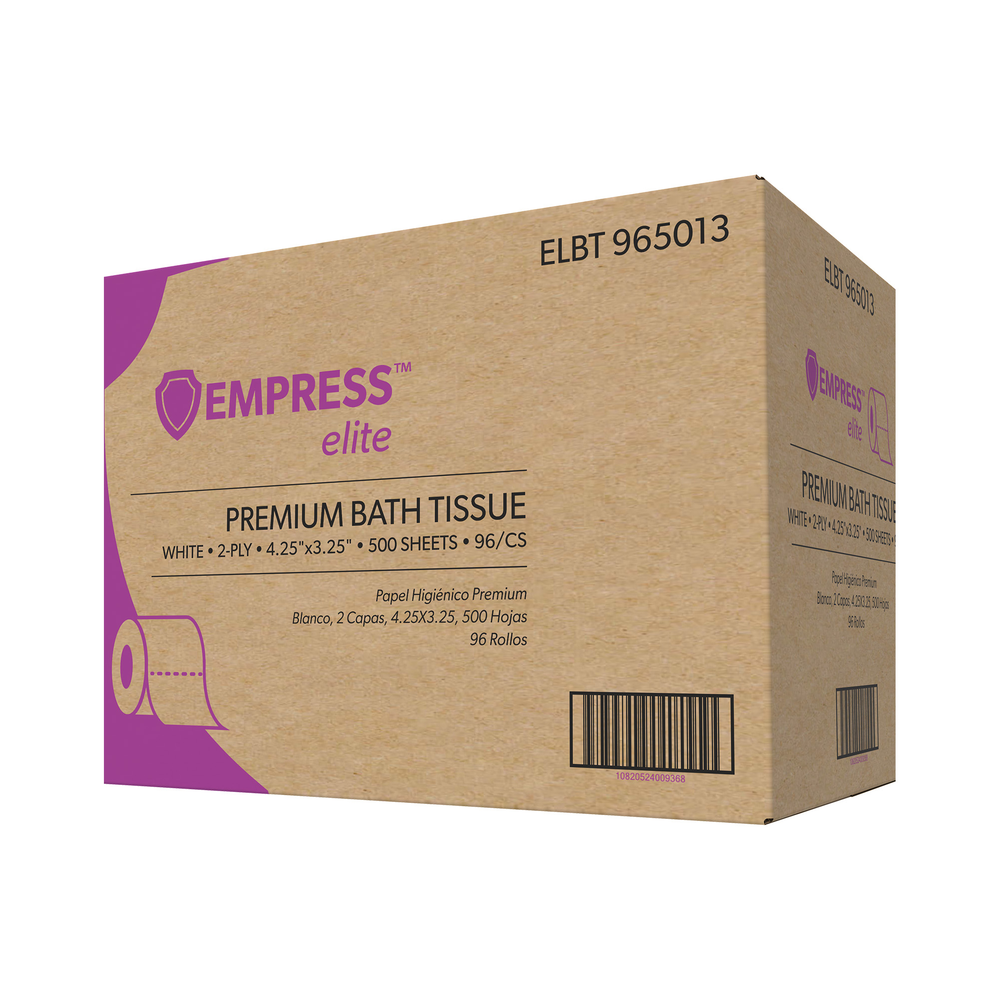 Empress Elite Premium Bath Tissue 4.25 X 3.25, White, 2-Ply 96 / 500 cs