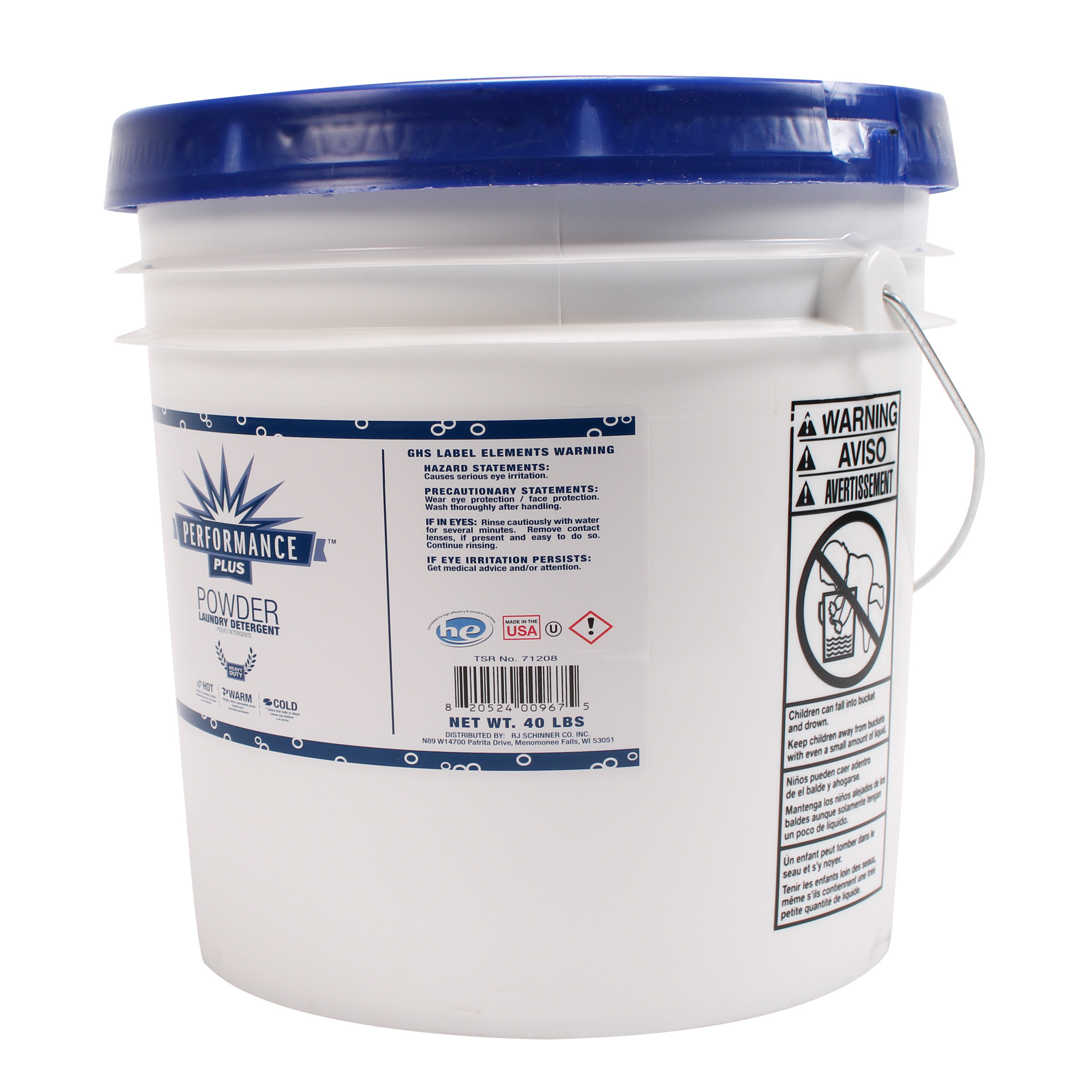 Performance Plus Laundry Detergent HE 40 LB Pail Low Suds 1 Pail