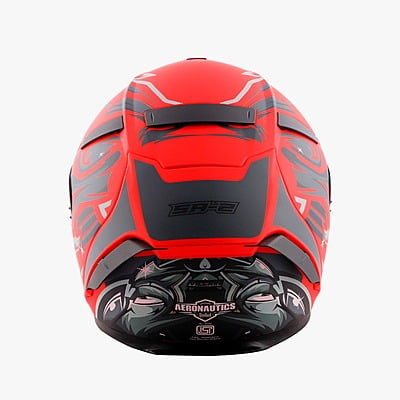 STEELBIRD SA-2 VILLAIN FLUO WATERMELON /GREY C/V (L) + EXTRA RAINBOW VISOR