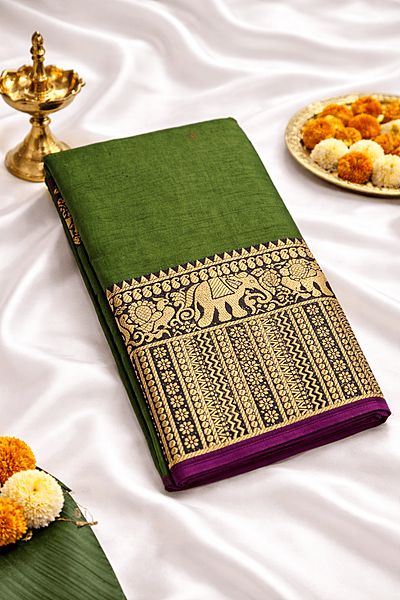 Narayanapet Saree - Light Green