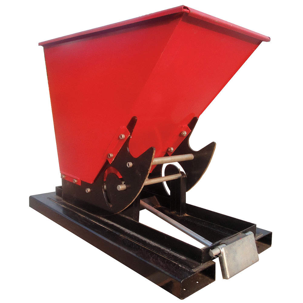Tolva de Autovaciado, 2000 lb., Acero, Rojo