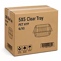 5X5 Clear Tray  PET HYP 6/50