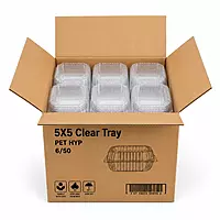 5X5 Clear Tray  PET HYP 6/50