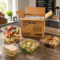 5X5 Clear Tray  PET HYP 6/50