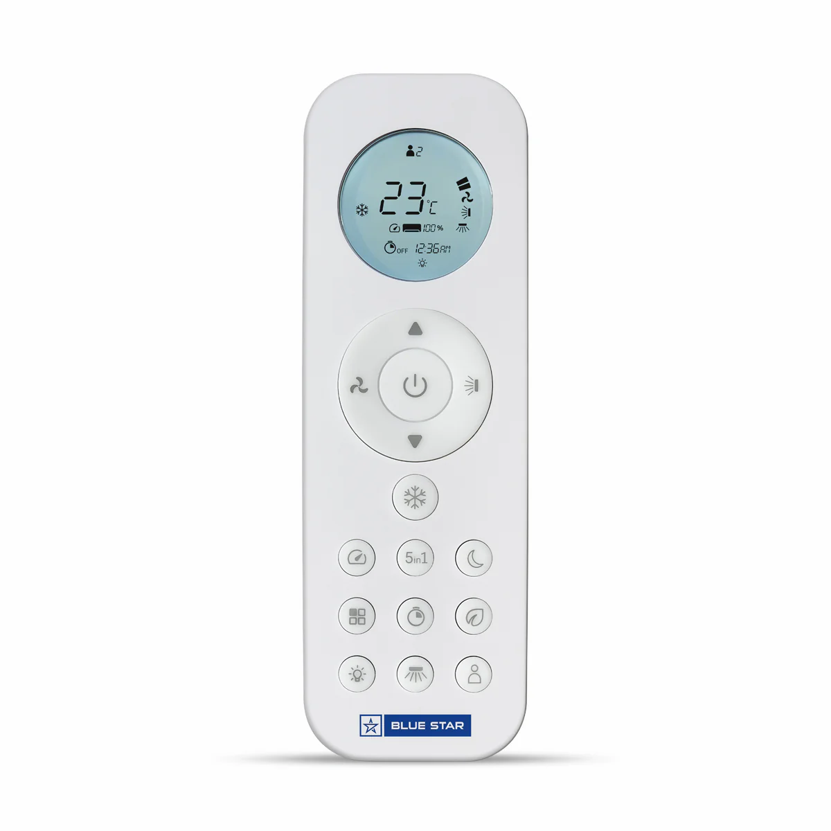 Remote control for the Blue Star IC512QNURS 1-ton AC.