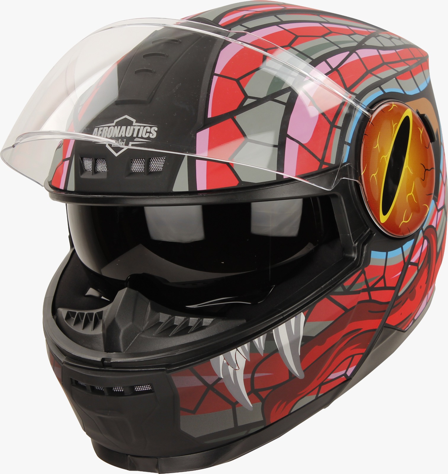 STEELBIRD SBH-40 ISS MAMBA GLOSSY BLACK/RED C/V 600 MM