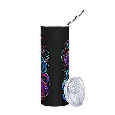 Virgo Zodiac Sign Skinny Tumbler – Vibrant Sublimated Astrology Drinkware