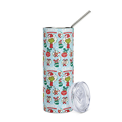 Grinch & Cindy Lou Who Skinny Tumbler – Merry Grinchmas Holiday Drinkware