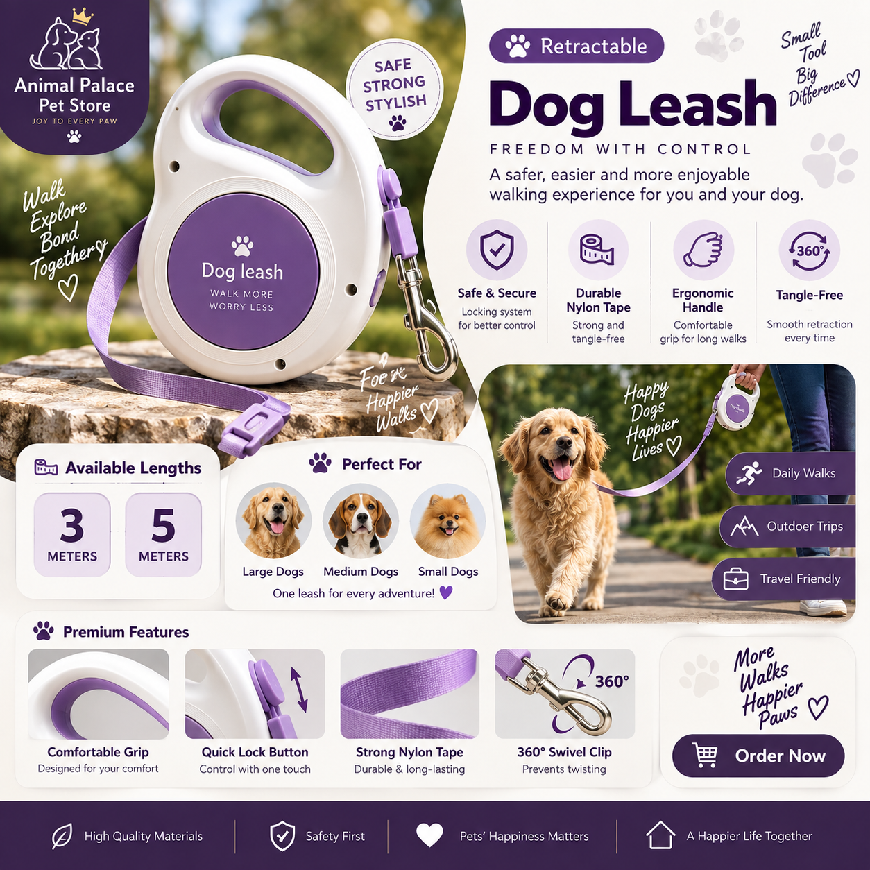 Dog Tractor Leash Premium