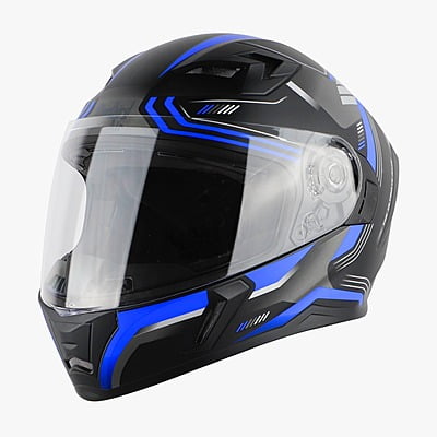 STEELBIRD SBA-21 RAPTOR ULTIMATE RACE MATT BLACK/BLUE C/V (M)