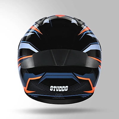 STUDDS THUNDER D8 BLACK N4 GREY C/V (L) WITH SPOILER AND MIRROR VISOR