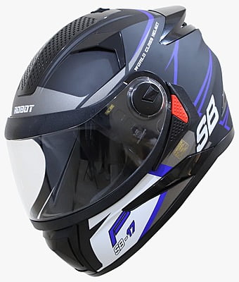 STEELBRID SBH-17 ROBOT ICE MATT BLACK/BLUE C/V (L)